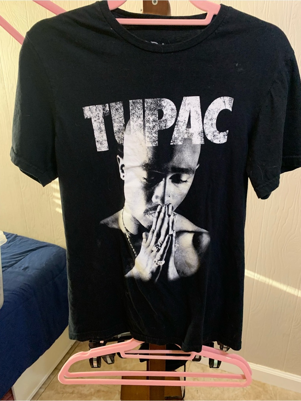Men's Black Tupac Graphic Short-Sleeve Tee
